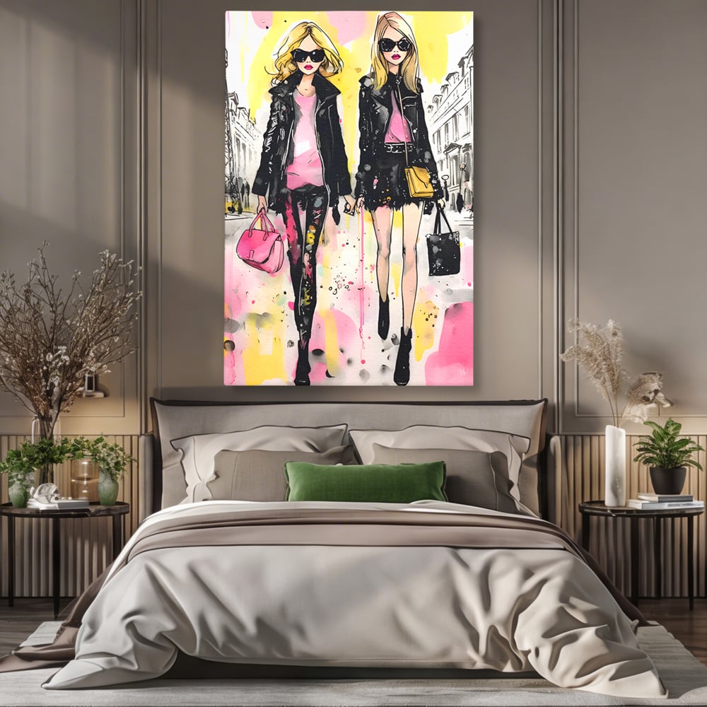 Tablou Canvas C1104, Fashion Girls , Culori, Moda, Fete, Living Room, Bedroom, Relaxare, Culori Vibrante